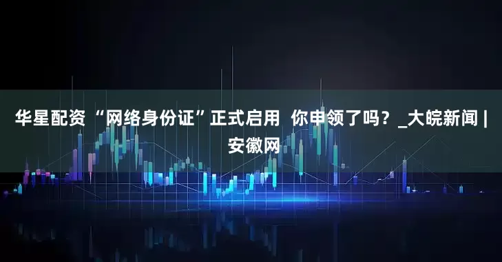 华星配资 “网络身份证”正式启用  你申领了吗？_大皖新闻 | 安徽网